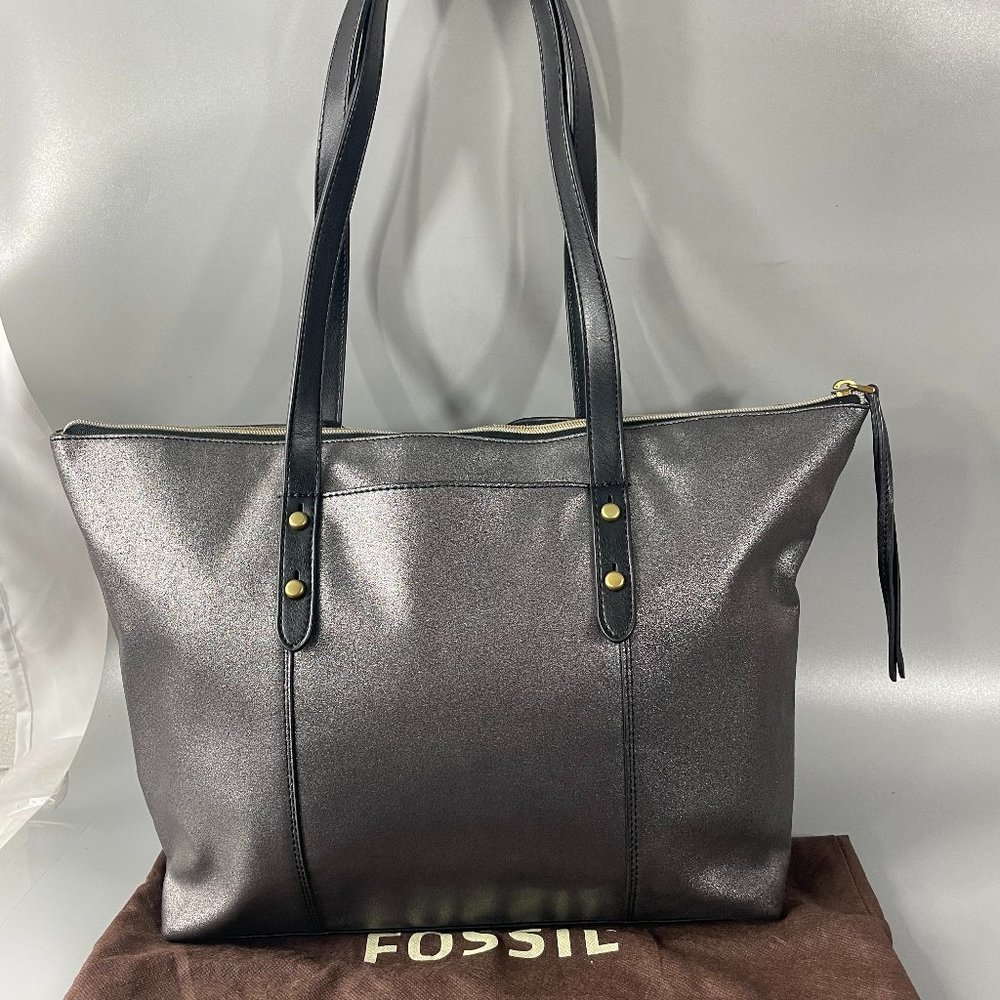 Fossil Silver-Gray Sparkly Tote Bag - Picture 5 of 15
